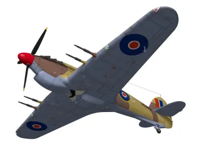 Hawker Hurricane MK2c 3D model purchase