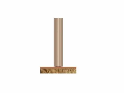 Broom wooden post Free 3D model