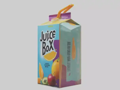 Juice Box model Low-poly 3D model