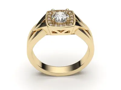 solitaire with ring sizes  8 part S121 3D print model