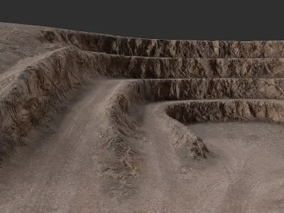 Open Pit Mine Opening 2 Low-poly 3D model