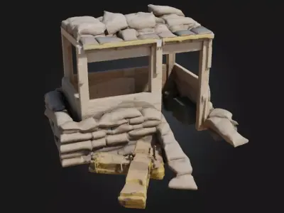Outpost Defense Station Frontline Vigilance for Hostile 3D model