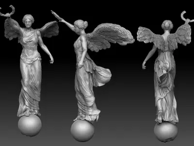 Zeus and Nike sculpture 3D print model