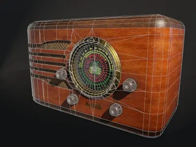 DeWald 618 tube radio Low-poly 3D model