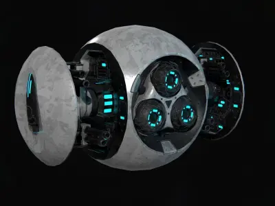 Battle Drone Low-poly 3D model