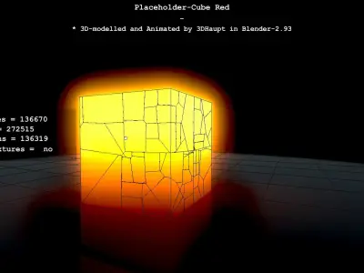 Placeholder-Cube Red Free 3D model