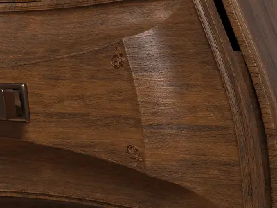 Antique Wood Dresser 3D model