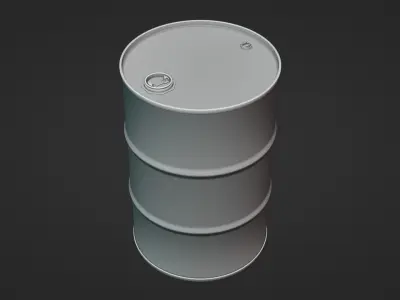 Steel barrel Low-poly 3D model