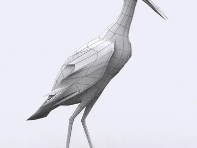 3DRT - Stork Low-poly 3D model