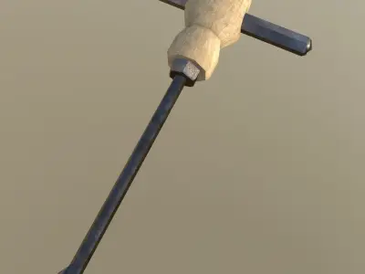 Low-Poly Medieval Drill Editorial License Low-poly 3D model