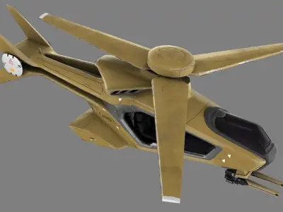 Futuristic Copter Low-poly 3D model