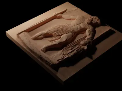 Philoctetes Hercules CNC 3d Print High Relief Sand Casting 3D print model
