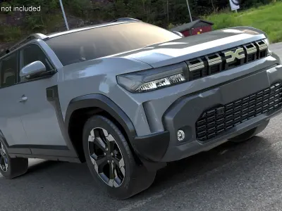 Dacia Duster 2024 Crossover Simplified White 3D model