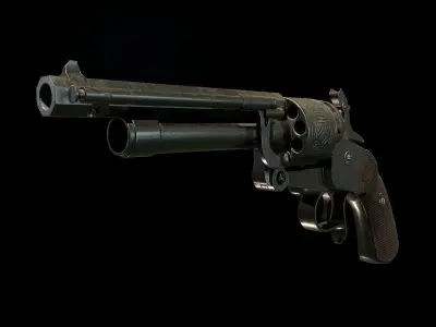 LeMat Revolver Low Poly and High Poly models Low-poly 3D model