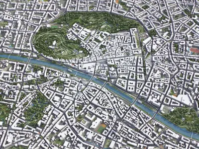 Graz - city Low-poly 3D model