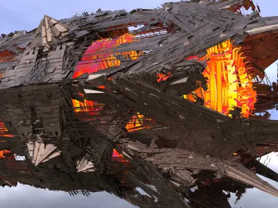 Grand Japanese  Dragon zeppelin 1 3D model
