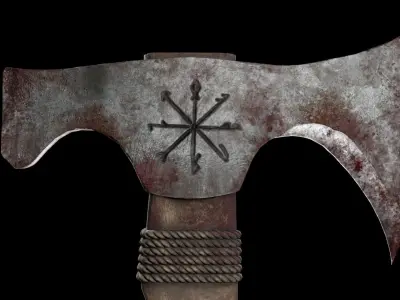 Viking Axe Low-poly 3D model 38