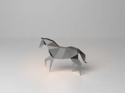 Origami Horse Low-poly 3D model