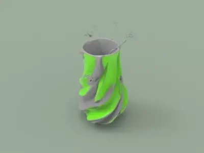 Neon Kinetic Blossom Vase 3D print model