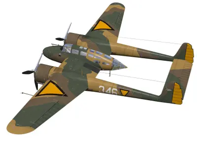 fokker G-I 3D model purchase