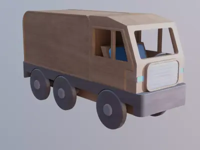LARGE WOODEN TOY TRUCK - RogueFilmProductions Low-poly 3D model