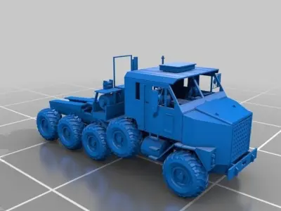 M1070 flatbed truck 3D model
