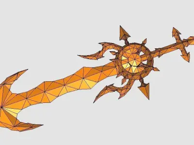 Futuristic Sword Low-poly 3D model 17