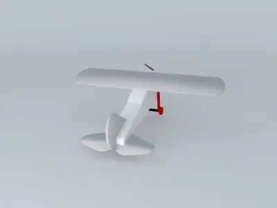 Plane monoplane Wood 3D model