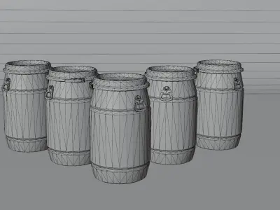 Barrel Plastic Low-poly 3D model