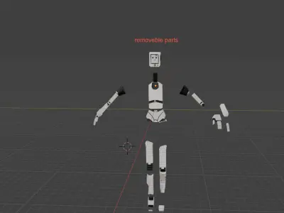 stray companion bot Low-poly 3D model