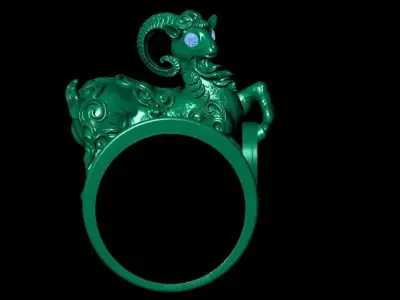 KING GOAT RING 3D print model