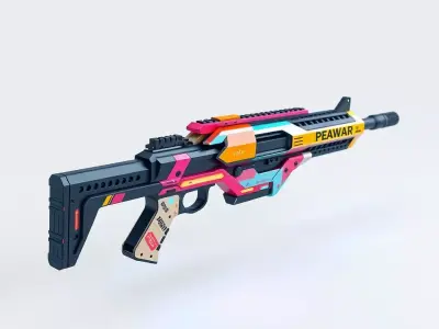 Vibrant Assault Rifle model pack Low-poly 3D model purchase