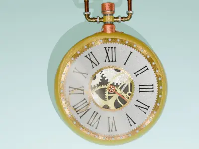 Steampunk pocket watch 3D model purchase