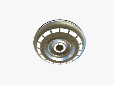 Alien Spaceship UFO A02 Aluminum - Sci Fi Spacecraft Design Low-poly 3D model