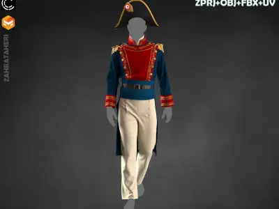 MENS MILITARY UNIFORM 3D model
