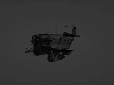 High-Poly Cartoon Plane Free 3D model