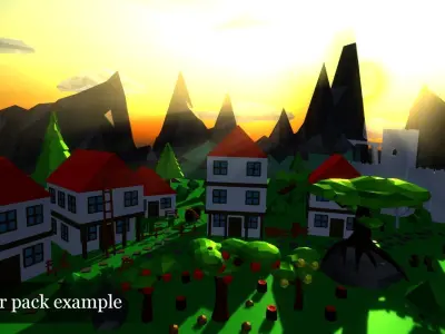 Low poly world creator kit Low-poly 3D model