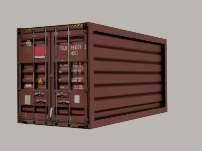 Industrial Storage Container Low-poly 3D model