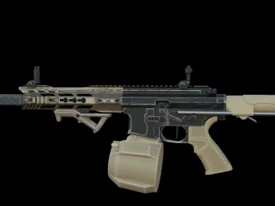 Modular Combat Rifle-Close Quarter Combat Variant  Low-poly 3D model