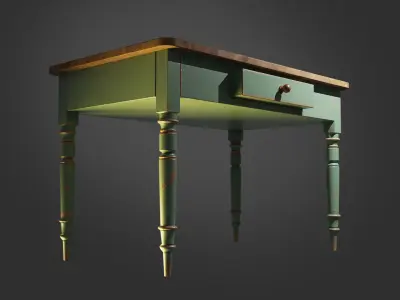 The old table Low-poly 3D model