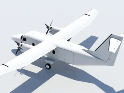 Utility Turboprop C408 Low Poly Static Low-poly 3D model