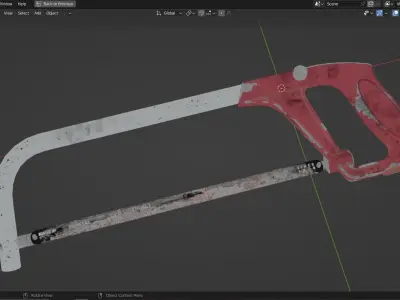  Hack Saw Low-poly 3D model