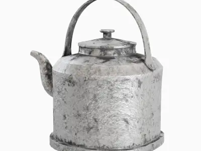 Used Iron Kettle 02 Low-poly 3D model