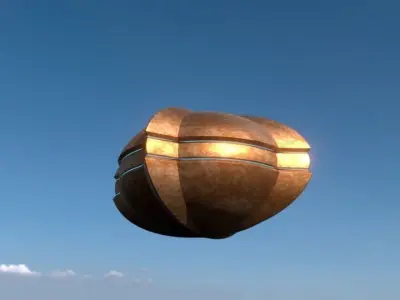 Gold UFO Free 3D model