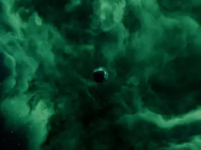 The Jade Singularity Nebula HDRI 16k seamless 3D model