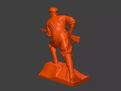 Military sculpture warrior  military battle war hero  soldier 3D print model 19