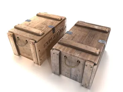 Explosives crate 2 PBR Low-poly 3D model