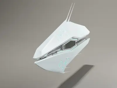 Sci-fi Star Ship Free low-poly 3D model