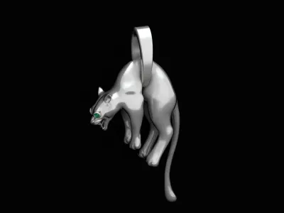 2 Panther Pendants With Stone And Plain models 3D Printable STL 3D print model