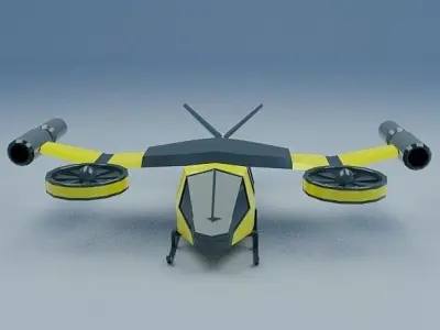 Flying vehicle concept Low-poly 3D model